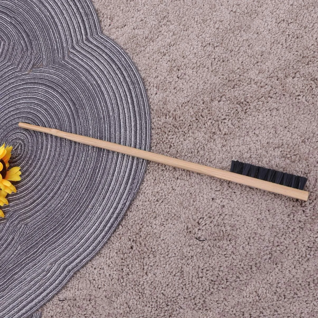 POPETPOP برس تمیز کننده قفس پرنده 3 عددی - دسته بلند چوبی تمیز کننده قفس طوطی برزیلی لوازم تمیز کننده پرنده رنگ تصادفی