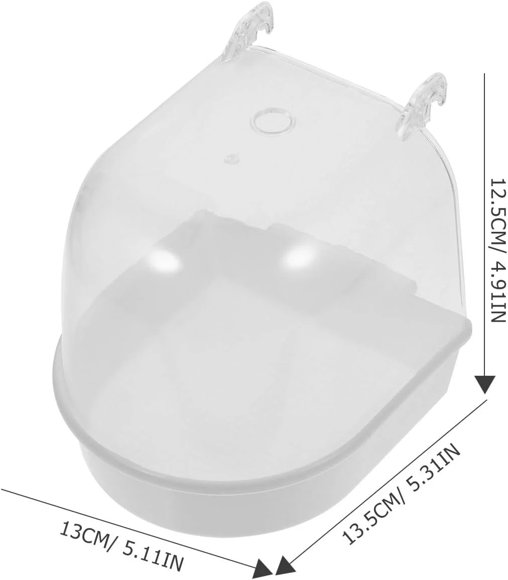 حمام پرنده قفسی POPETPOP - جعبه حمام آویز طوطی با نمای شفاف برای پرندگان کوچک، لوازم جانبی قفس پرنده