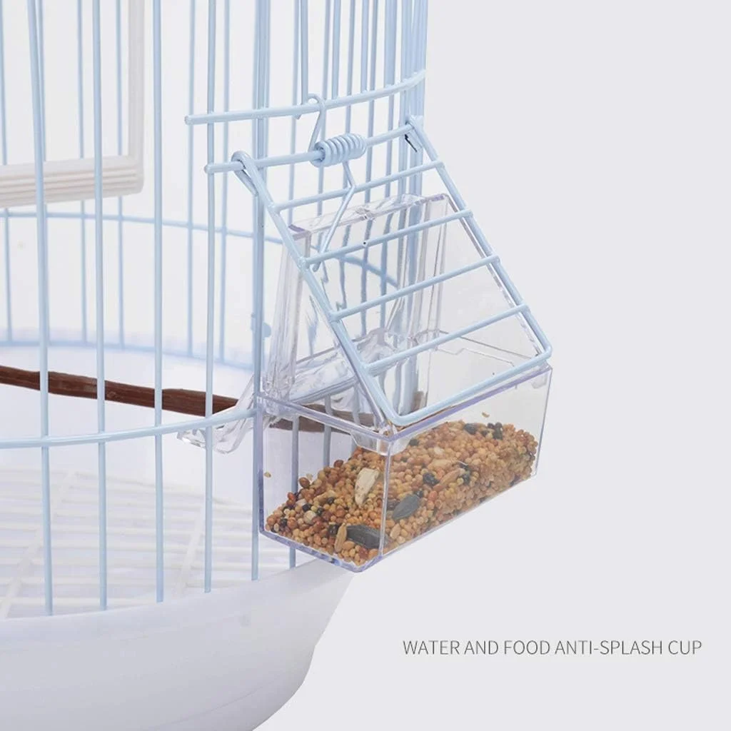 قفس پرنده پیاولینگ، قفس پرندگان فلزی کوچک، خانه حیوانات خانگی گرد برای مرغ عشق، فنچ، قناری و سایر پرندگان با اندازه مشابه، سفید و بادوام