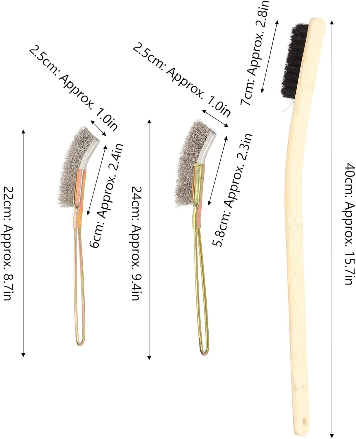 ست تمیز کننده قفس حیوانات خانگی Phefop، چوب و استیل ضد زنگ با دسته بلند، ابزار حذف مدفوع حیوانات خانگی، لوازم جانبی قفس پرندگان با 3 اندازه مختلف برای محوطه های حیوانات کوچک
