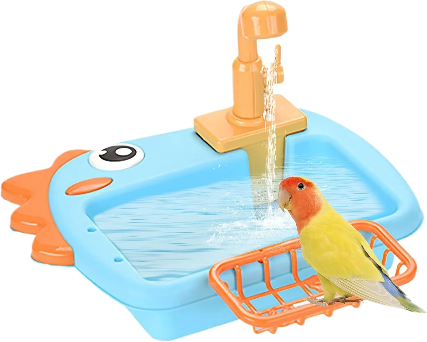 دوش طوطی - حمام پرنده قابل تنظیم | وان حمام حیوانات خانگی با شیر آب اتوماتیک برای حیاط خانه، ایوان، پارک، باغ، بالکن، پاسیو، فضای باز