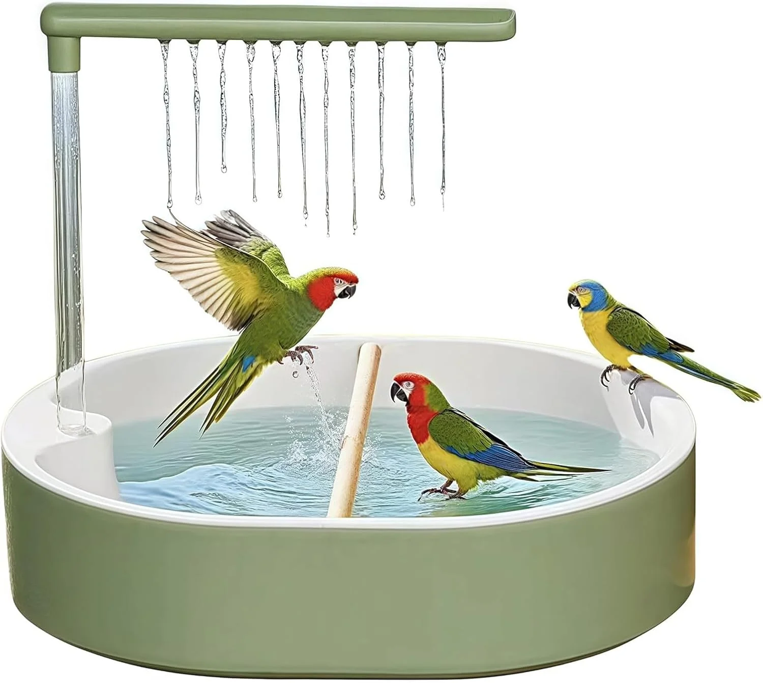 حمام طوطی - حمام پرنده طوطی، فواره حوضچه برای لوازم جانبی قفس سیستم آب مرغ عشق کاکادو طوطی برزیلی لذت حمام کردن در محیط داخلی