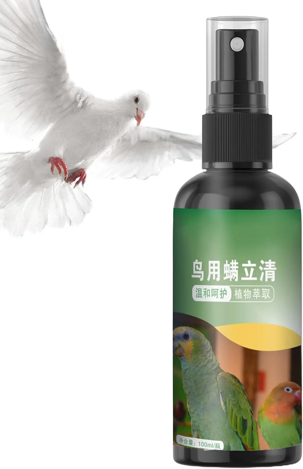 اسپری ضد کک طوطی، اسپری تمیز کننده قفس پرنده 100 میلی لیتری برای طوطی - کنترل سریع و خشک شدن سریع مگس، لوازم حیوانات خانگی طبیعی برای حیاط خانه، قفس و حیاط خلوت