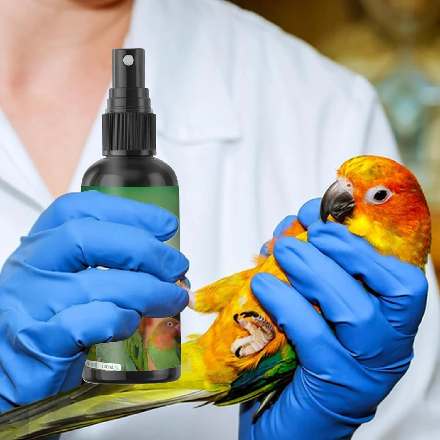 اسپری ضد کک طوطی - اسپری تمیز کننده قفس پرنده 100 میلی لیتری برای طوطی، لوازم حیوانات خانگی با عملکرد سریع و خشک شونده، کنترل طبیعی مگس با ماندگاری طولانی برای فنچ های خارش دار، مرغ، بوقلمون و کبوتر