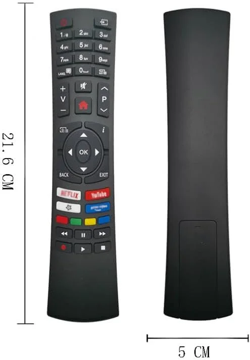 ریموت کنترل تلویزیون یونیورسال YQZBTX برای تمام تلویزیون های هوشمند بوش/لوکسور/دیجی‌هوم/فینلوکس/الکتریک با دکمه های نتفلیکس/یوتیوب/فری ویو پلی/پرایم ویدیو