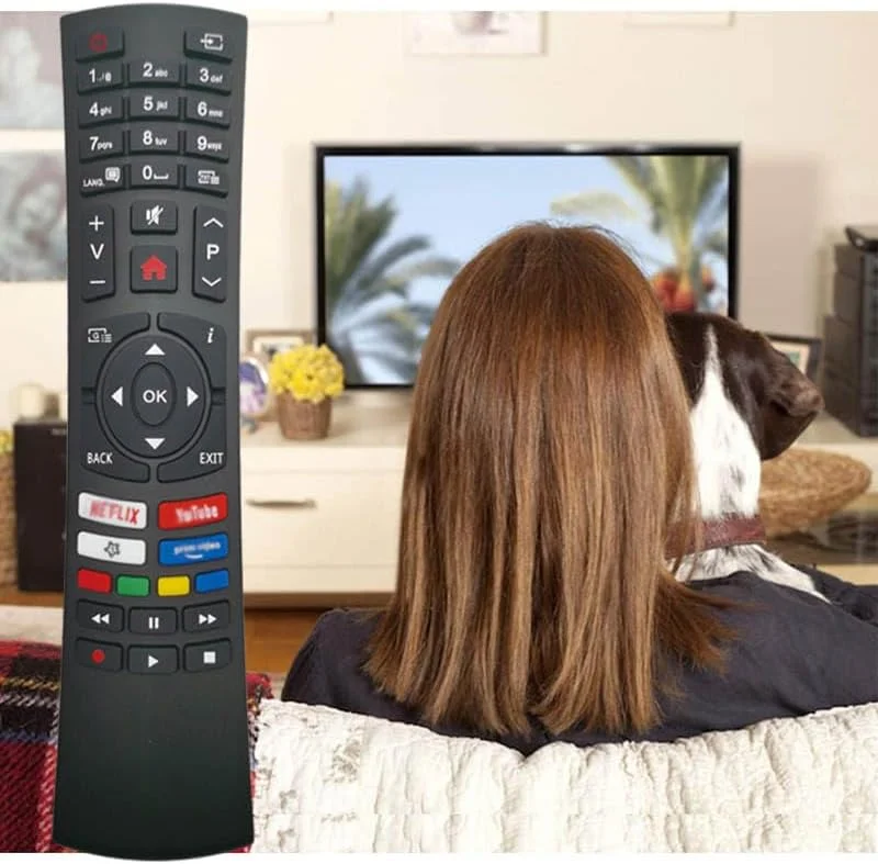 ریموت کنترل تلویزیون یونیورسال YQZBTX برای تمام تلویزیون های هوشمند بوش/لوکسور/دیجی‌هوم/فینلوکس/الکتریک با دکمه های نتفلیکس/یوتیوب/فری ویو پلی/پرایم ویدیو