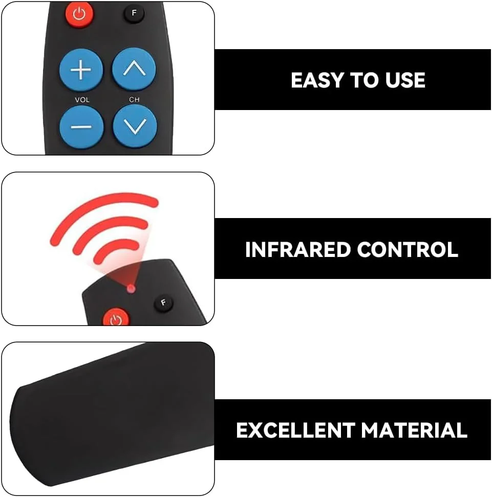 ریموت کنترل جهانی YANGUN با دکمه های بزرگ، ریموت کنترل تلویزیون مناسب سالمندان با دکمه های بزرگ، ریموت کنترل تلویزیون با دکمه های بزرگ برای تلویزیون و دستگاه های کابل IR