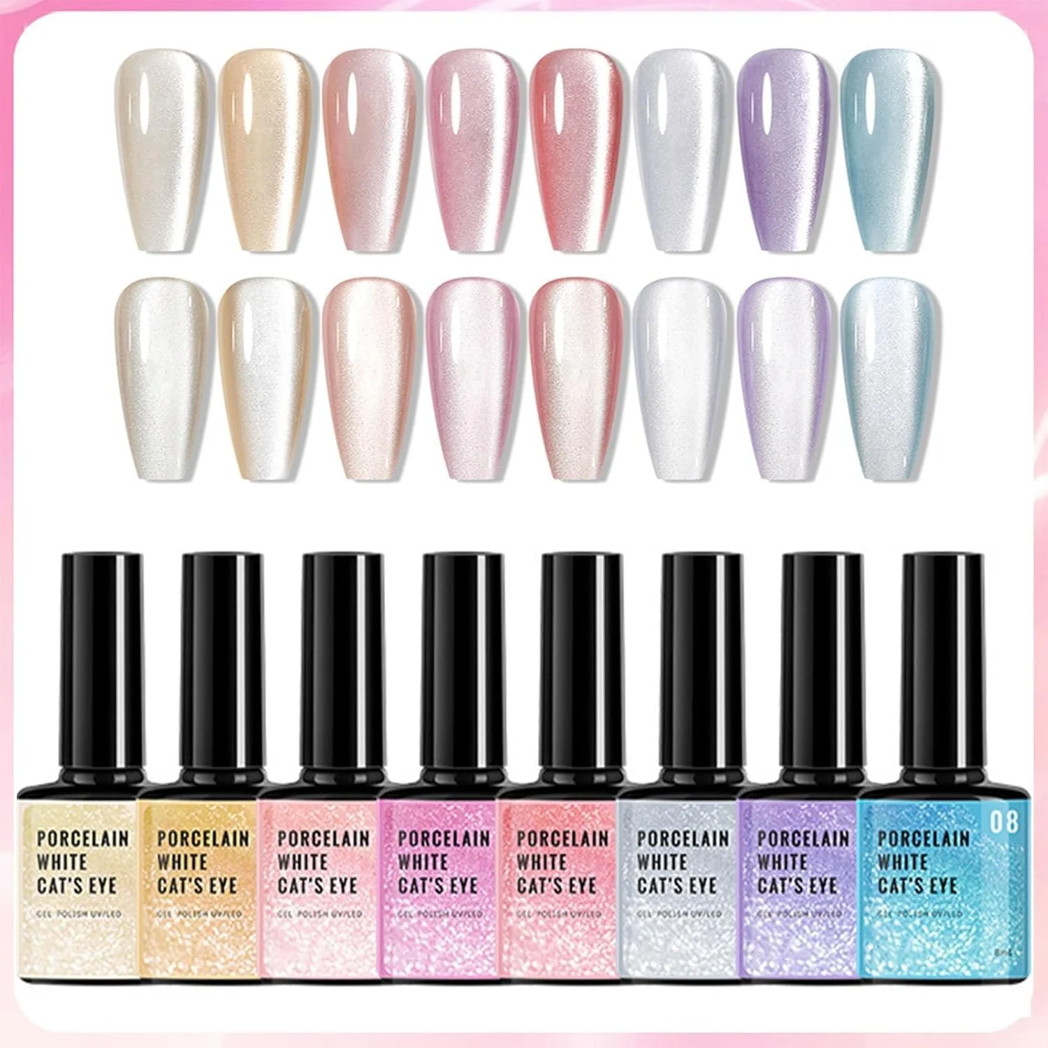 مجموعه 8 عددی لاک ناخن اکلیلی هولوگرافیک Azonee، ست ژل لاک ناخن خشک شونده سریع، لاک ژل چشم گربه ای اکلیلی، ژل ناخن براق و درخشان، لاک ناخن براق DIY مجموعه 8 عددی لاک ناخن اکلیلی هولوگرافیک Azonee، ست ژل لاک ناخن خشک شونده سریع، لاک ژل چشم گربه ای اکلیلی، ژل ناخن براق و درخشان، لاک ناخن براق DIY