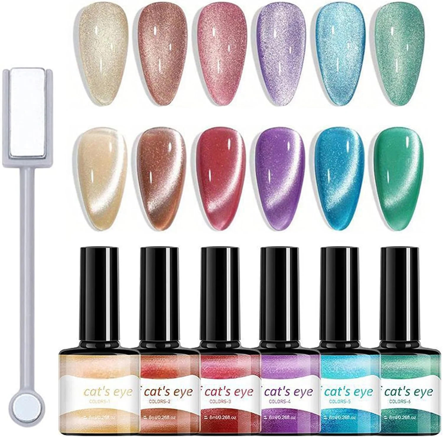 ست لاک ژل چشم گربه ای KASTWAVE، ست 6 عددی لاک ژل پاستلی چشم گربه ای با آهنربای چشم گربه ای برای ناخن، لاک ژل UV رنگ های پاستلی، لاک ژل چشم گربه ای رنگین کمانی مغناطیسی، لاک ژل نئون ست لاک ژل چشم گربه ای KASTWAVE، ست 6 عددی لاک ژل پاستلی چشم گربه ای با آهنربای چشم گربه ای برای ناخن، لاک ژل UV رنگ های پاستلی، لاک ژل چشم گربه ای رنگین کمانی مغناطیسی، لاک ژل نئون