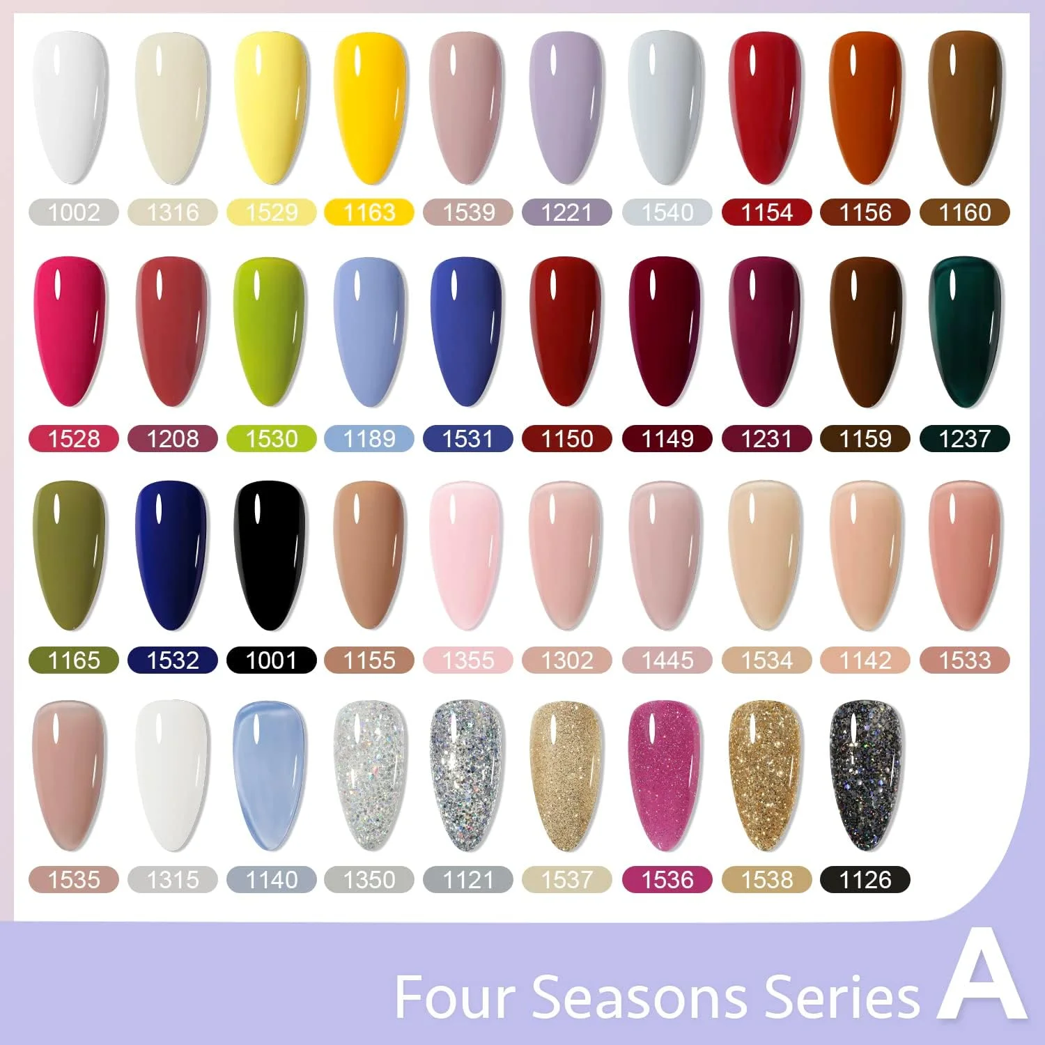 ست لاک ژل 42 عددی GAOY، رنگ های ژله ای اکلیلی قرمز قهوه ای مشکی، مناسب تمام فصول، همراه با تاپ کت براق و مات و بیس کت برای طراحی ناخن در خانه