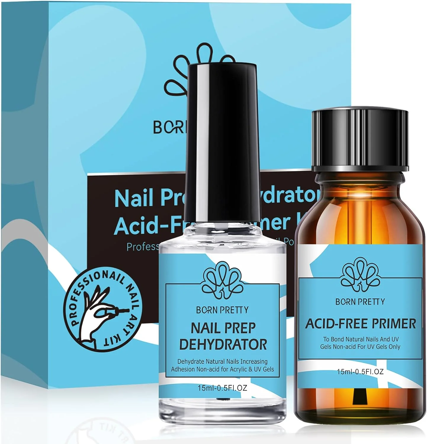 محلول خشک کننده و پرایمر ناخن بورن پریتی، 15 میلی لیتر، فاقد HEMA و TPO، مناسب لاک اکریلیک و ژل، پرایمر غیر اسیدی برای ژل های UV، خشک شدن سریع بدون سوزش، ست خشک کننده آماده ساز ناخن، 15 میلی لیتر محلول خشک کننده و پرایمر ناخن بورن پریتی، 15 میلی لیتر، فاقد HEMA و TPO، مناسب لاک اکریلیک و ژل، پرایمر غیر اسیدی برای ژل های UV، خشک شدن سریع بدون سوزش، ست خشک کننده آماده ساز ناخن، 15 میلی لیتر
