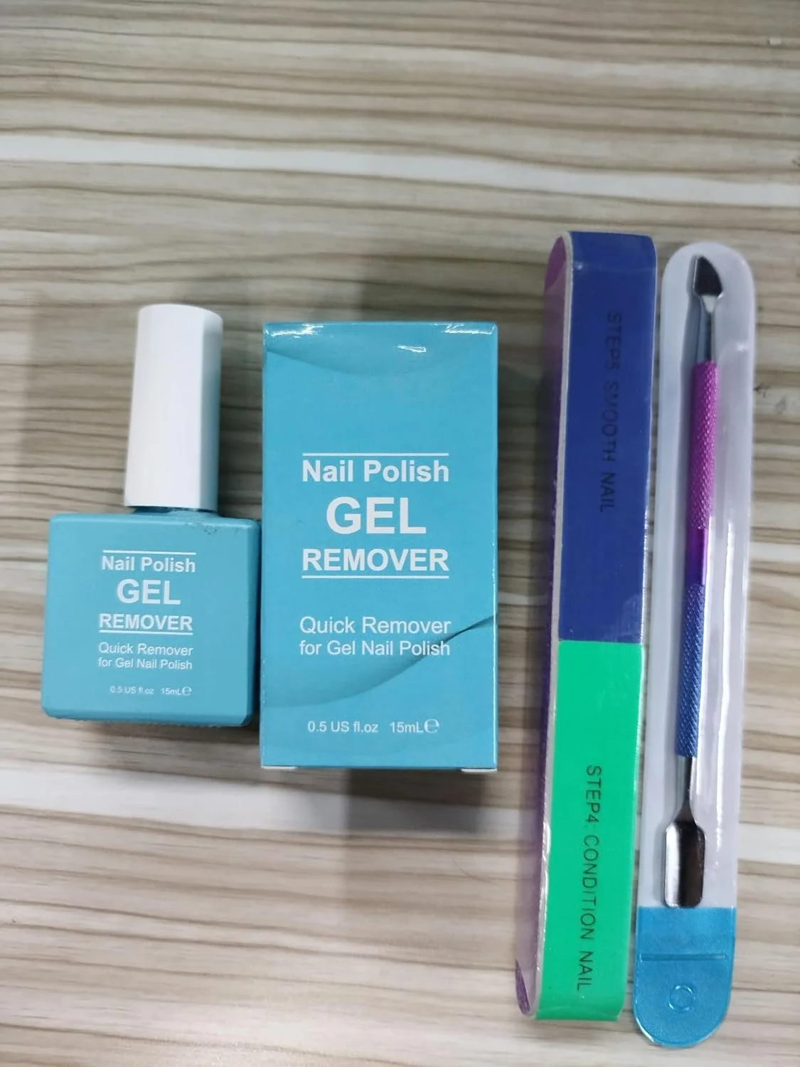 محلول پاک کننده لاک ژل FGHJ (۱۵ میلی لیتر)، کیت حرفه ای پاک کننده لاک ژل، لاک را در ۲-۵ دقیقه به سرعت و به آسانی پاک می کند، شامل ابزار خراشیدن لاک و عقب زننده کوتیکول و سوهان ناخن چند طرفه، بدون نیاز به خیساندن