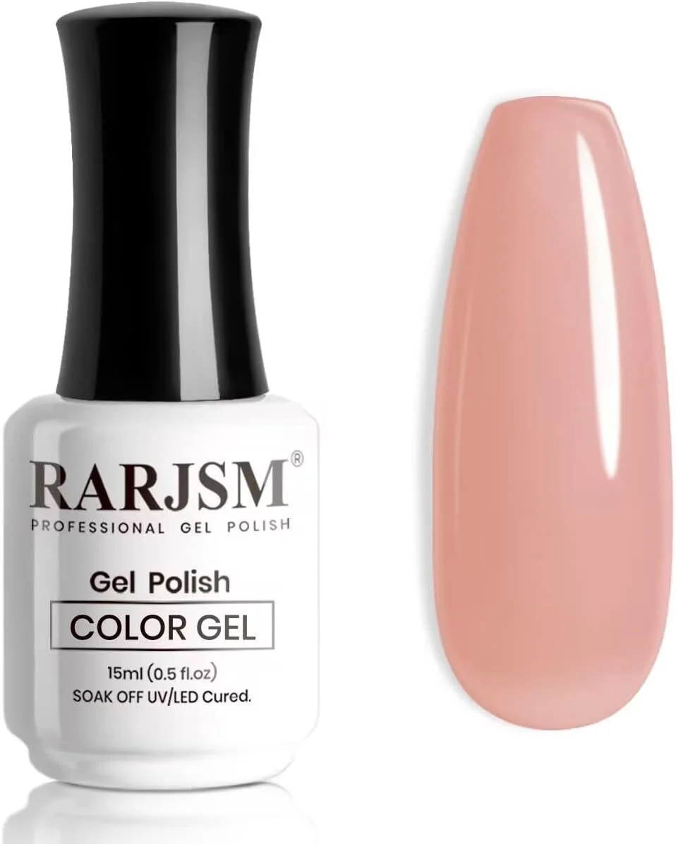 لاک ژل ناخن RARJSM، ژله ای صورتی، نیمه شفاف، رنگ های برهنه خنثی، رنگ پوست، لاک ژل شیری، صورتی یخی روشن، 15 میلی لیتر، تک بطری، خیساندن در UV LED، قابل استفاده در خانه، سالن، DIY، مانیکور فرانسوی، هنر ناخن