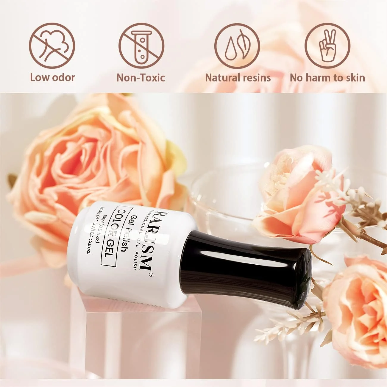 لاک ژل ناخن RARJSM، ژله ای صورتی، نیمه شفاف، رنگ های برهنه خنثی، رنگ پوست، لاک ژل شیری، صورتی یخی روشن، 15 میلی لیتر، تک بطری، خیساندن در UV LED، قابل استفاده در خانه، سالن، DIY، مانیکور فرانسوی، هنر ناخن