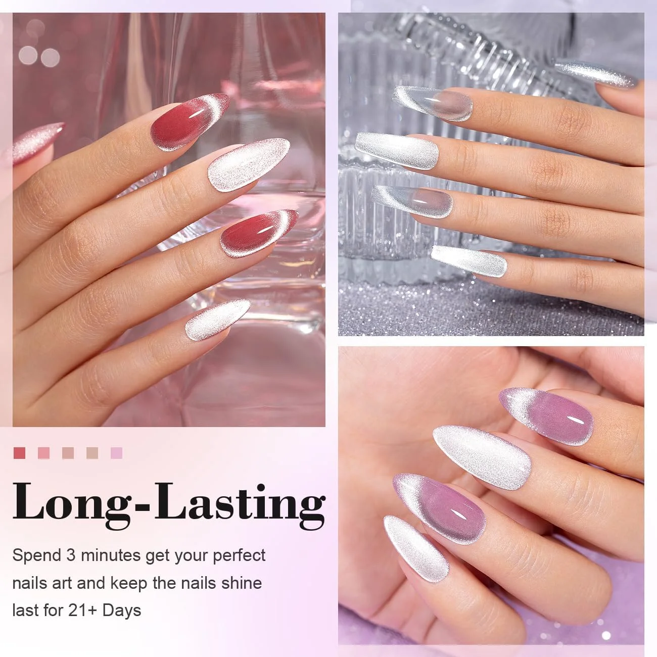 ست لاک ژل ژله ای آبی فیروزه ای Senvenski، لاک ژل مغناطیسی چشم گربه ای، رنگ های آبی شیشه ای شفاف با پوشش شیری ملایم | کیت هدیه هنر ناخن UV/LED وگان برای زنان (CS2-018)