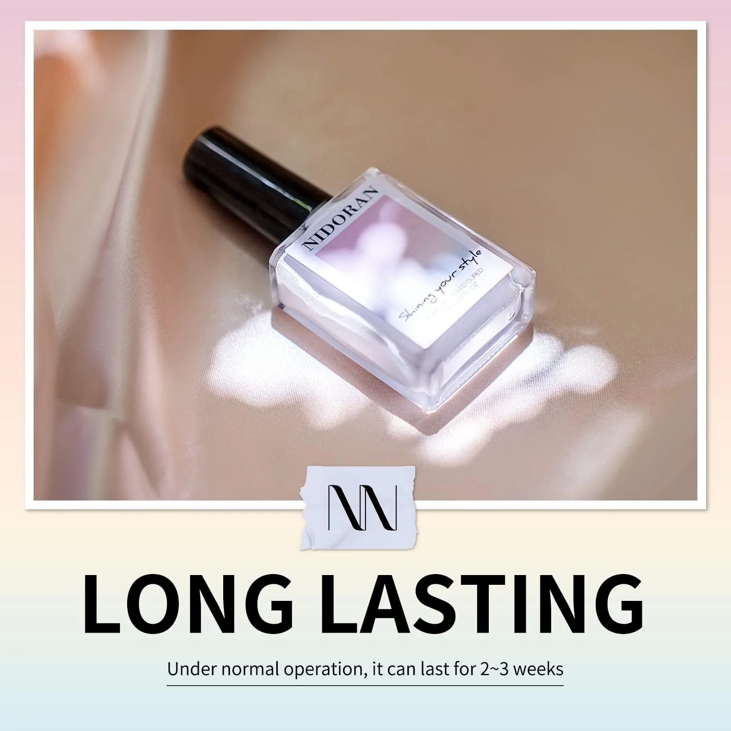 لاک ژل سفید نیتاکو، 15 میلی لیتر، لاک ژل خیساندنی، مناسب برای لامپ LED، مناسب برای مانیکور، طراحی ناخن، مناسب برای استفاده در سالن یا خانه