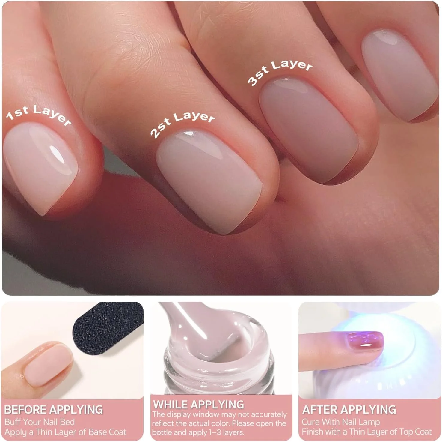 ست لاک ژل 4 عددی ویشاین، رنگ های ژله ای، صورتی کالباسی، شیری، سفید، گل رز، لاک ژل ناخن شفاف، کریستالی، نیمه شفاف، مناسب برای مانیکور فرانسوی، 8 میلی لیتر ست لاک ژل 4 عددی ویشاین، رنگ های ژله ای، صورتی کالباسی، شیری، سفید، گل رز، لاک ژل ناخن شفاف، کریستالی، نیمه شفاف، مناسب برای مانیکور فرانسوی، 8 میلی لیتر