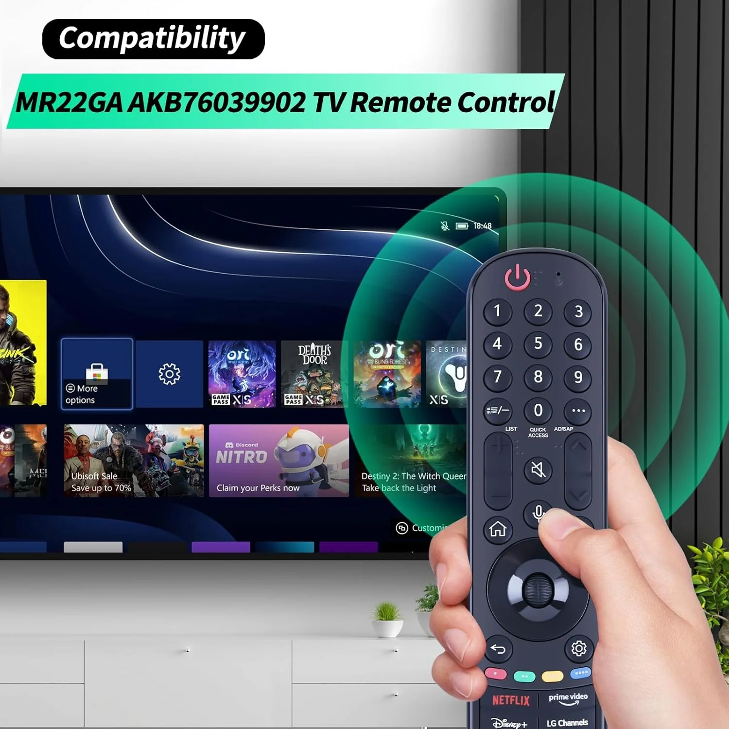 ریموت کنترل جهانی WDZP IR (بدون صدا) برای تلویزیون های ال جی UHD OLED QNED NanoCell 4K 8K مدل های 2017-2023