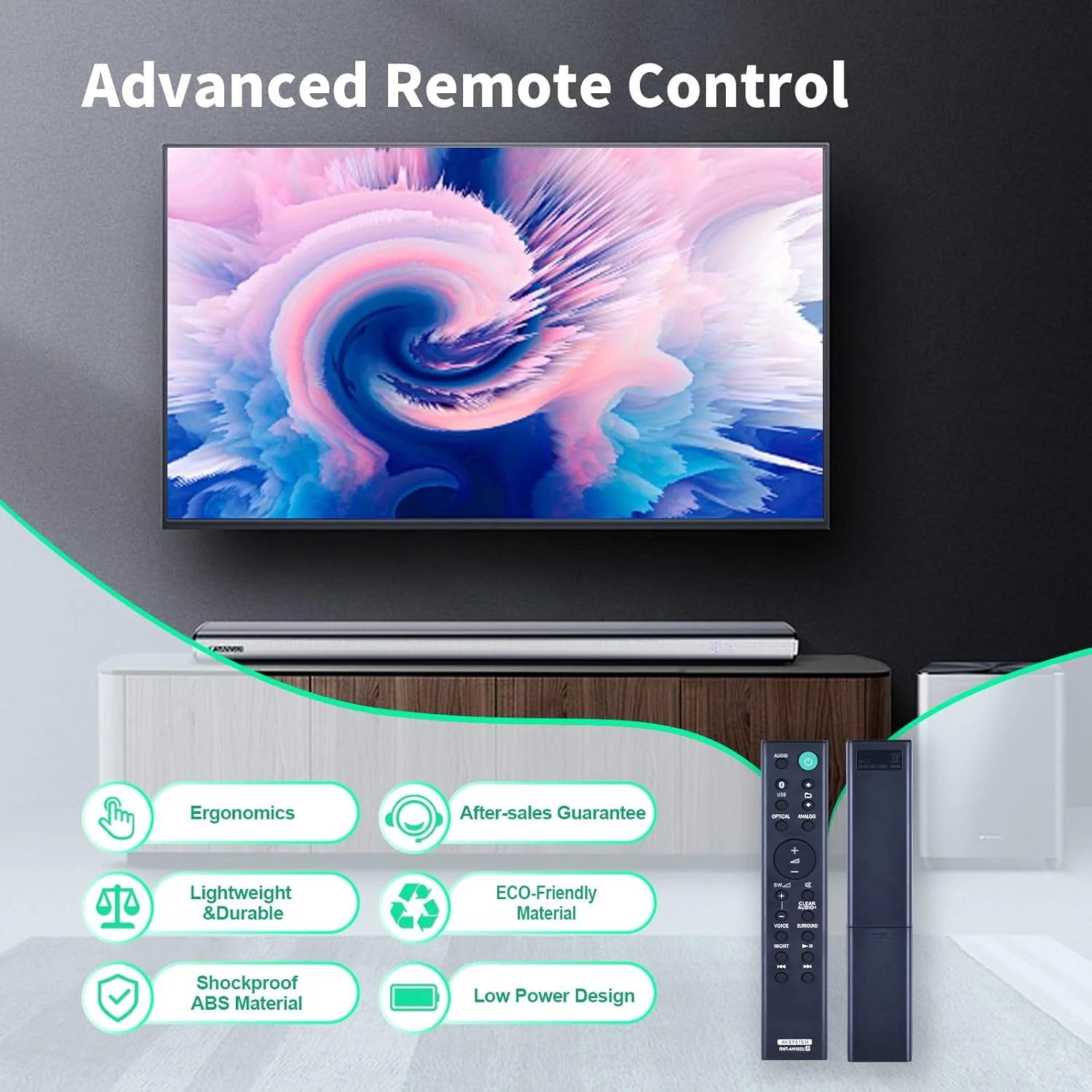 ریموت کنترل جایگزین جدید RMT-AH103U برای ساندبار سونی HT-CT80 HTCT80 HT-CT80BT HTCT80BT SA-CT80 SACT80 (RMTAH103U)(1-493-030-11)(149303011)