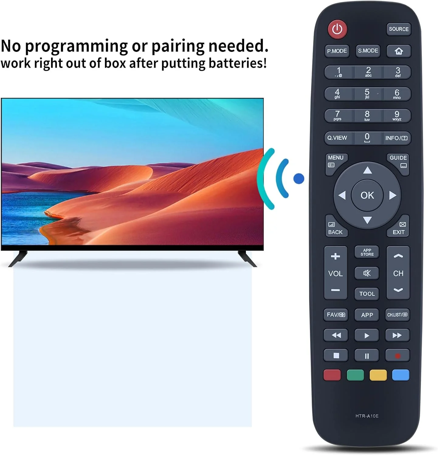 ریموت کنترل جایگزین HTR-A10E مناسب برای تلویزیون های ال سی دی و ال ای دی هایر مدل های LE50K6500UA LE55K6500UA LE65K6500UA LE32K6000T LE40K6000TF LE43K6000TF LE32K6000 LE40K6000 LE43K6000 LE50K6000 LE39K8000