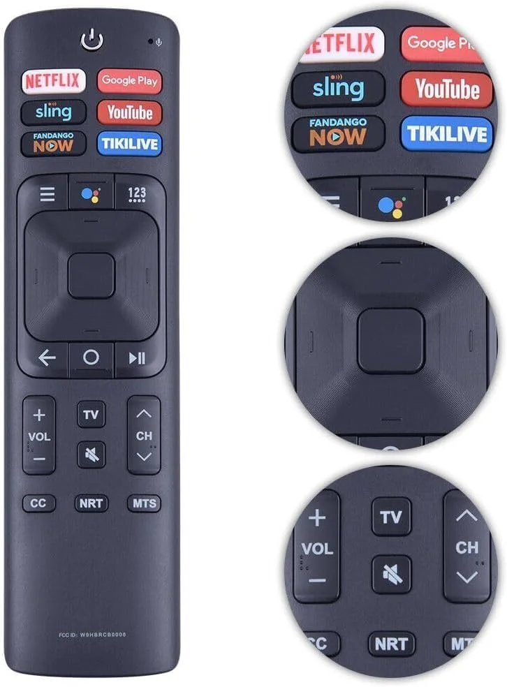 کنترل از راه دور مادون قرمز (بدون صدا) مدل WDZP ERF3I69H سازگار با تلویزیون های هوشمند 4K هایسنس مدل های 50RG 55RG 65RG 55H9100E 55Q8809 65H9100E، کنترل پشتیبان برای مدل های ERF3B69 ERF3A69S ERF3B69S ERF3I69H W9HBRCB0006