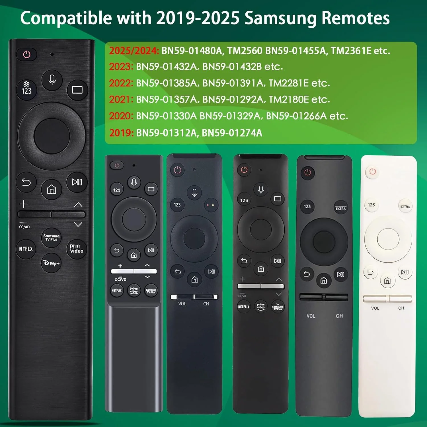 ریموت کنترل جایگزین VIVCASE برای تلویزیون های هوشمند سامسونگ، کنترل صوتی سازگار با BN59-01385A مدل 2022، برای اکثر تلویزیون های هوشمند 4K و 8K کریستال UHD QLED The Frame QLED سامسونگ از سال 2018 تا 2022