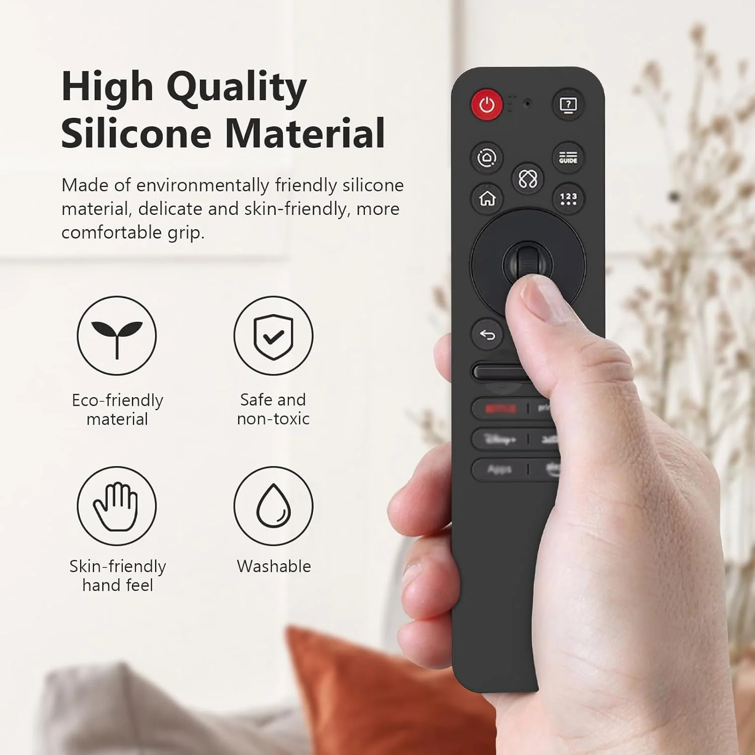 کاور سیلیکونی ریموت کنترل تلویزیون ال جی مدل MR25GA (مشکی)