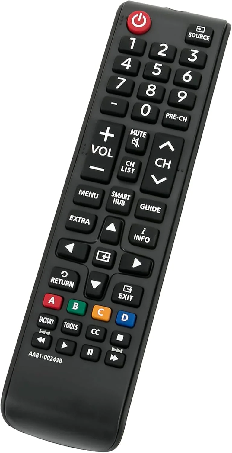 ریموت کنترل تلویزیون جایگزین VINABTY AA81-00243B مناسب برای تلویزیون سامسونگ TM1240A UE48H6270SSXZG UE55F9080STXZGUE UE55F9080STXZG UE55F6770SSXZG UE46F6320AWXXN UA46F5500ARXUM UE55JU6050UXZG 55HU8500ZXZT