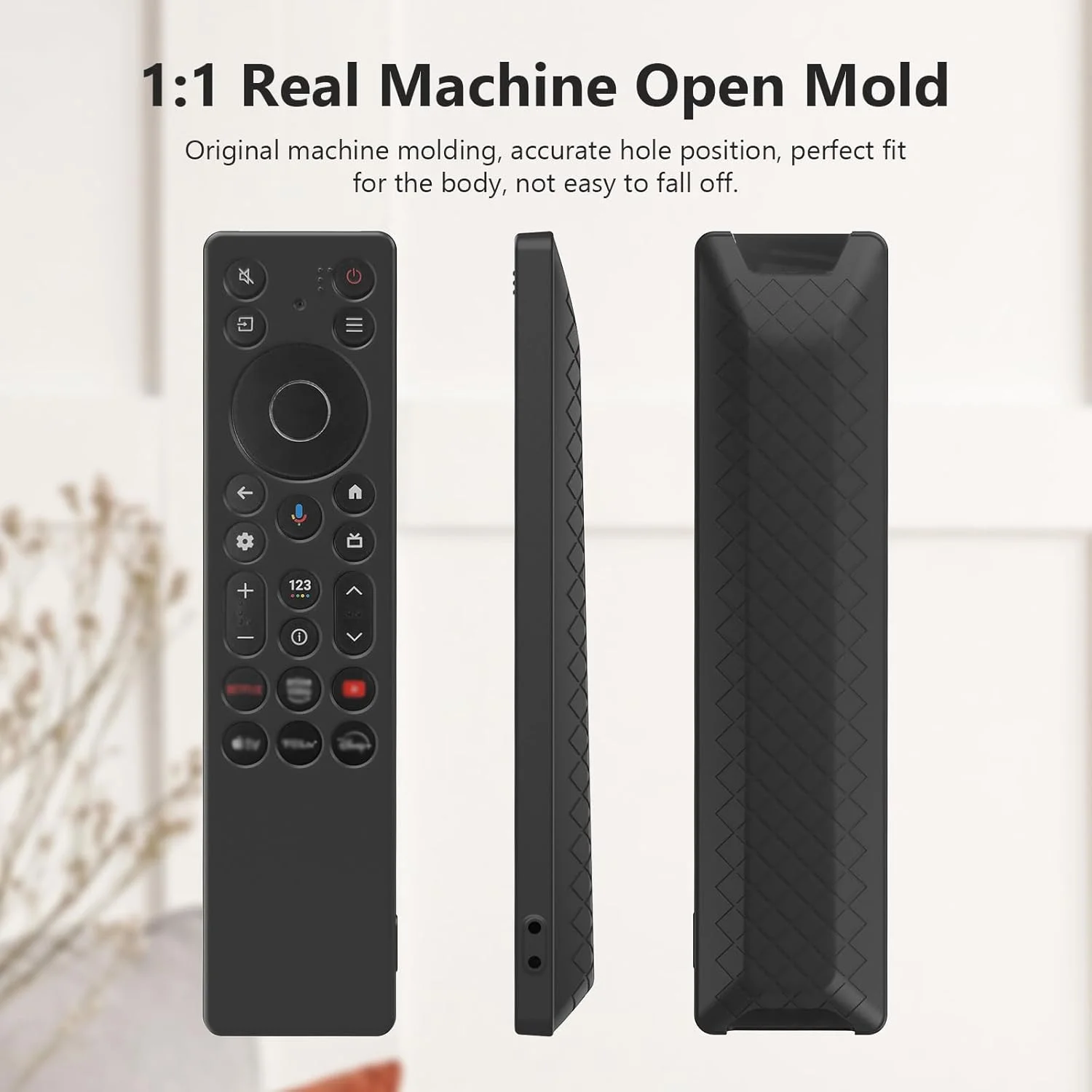 محافظ ریموت USTIYA برای تلویزیون TCL مدل RC923A/RC813A، پوشش محافظ سیلیکونی (مشکی)