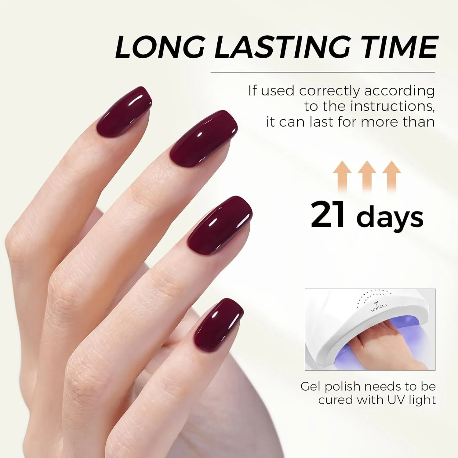 لاک ژل ناخن بورگاندی شب عربی تومیکا - لاک یو وی ال ای دی قرمز شرابی تیره - کیفیت سالنی مقاوم در برابر لب پر شدن مناسب برای عروسی ها و مناسبت های خاص - 8 میلی لیتر لاک ژل ناخن بورگاندی شب عربی تومیکا - لاک یو وی ال ای دی قرمز شرابی تیره - کیفیت سالنی مقاوم در برابر لب پر شدن مناسب برای عروسی ها و مناسبت های خاص - 8 میلی لیتر