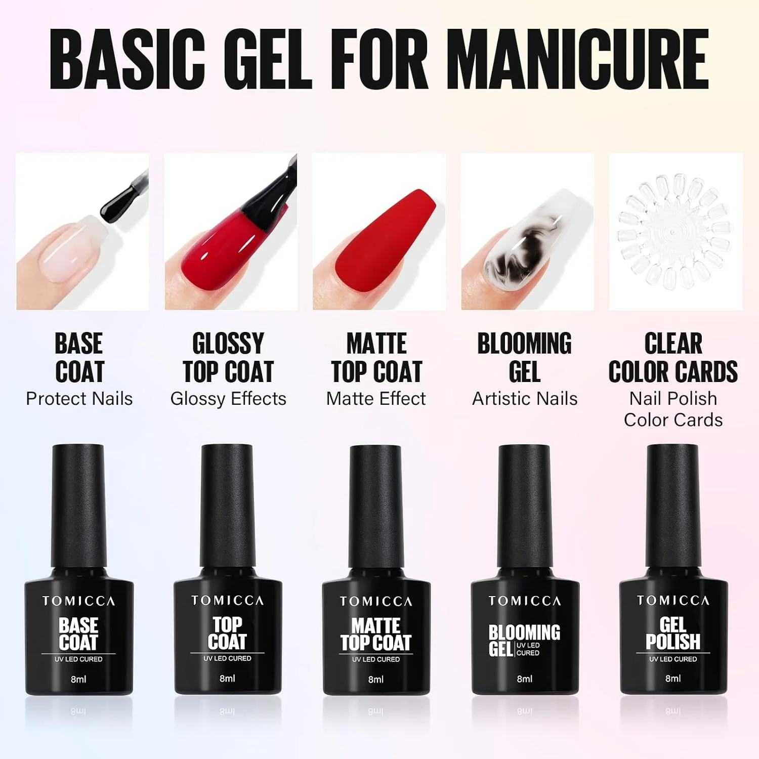 ست لاک ژل 40 عددی لوکس تومیکا - 36 رنگ + 4 لاک پایه/رویه و ژل بلومینگ | 2 عدد تیپ نمایشگر برای استودیوهای ناخن و DIY خانگی، دارای گواهی حلال ست لاک ژل 40 عددی لوکس تومیکا - 36 رنگ + 4 لاک پایه/رویه و ژل بلومینگ | 2 عدد تیپ نمایشگر برای استودیوهای ناخن و DIY خانگی، دارای گواهی حلال