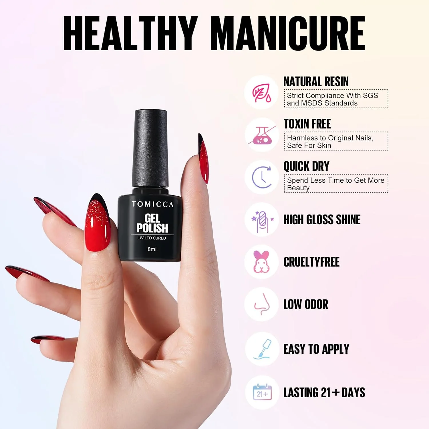 ست لاک ژل 40 عددی لوکس تومیکا - 36 رنگ + 4 لاک پایه/رویه و ژل بلومینگ | 2 عدد تیپ نمایشگر برای استودیوهای ناخن و DIY خانگی، دارای گواهی حلال ست لاک ژل 40 عددی لوکس تومیکا - 36 رنگ + 4 لاک پایه/رویه و ژل بلومینگ | 2 عدد تیپ نمایشگر برای استودیوهای ناخن و DIY خانگی، دارای گواهی حلال