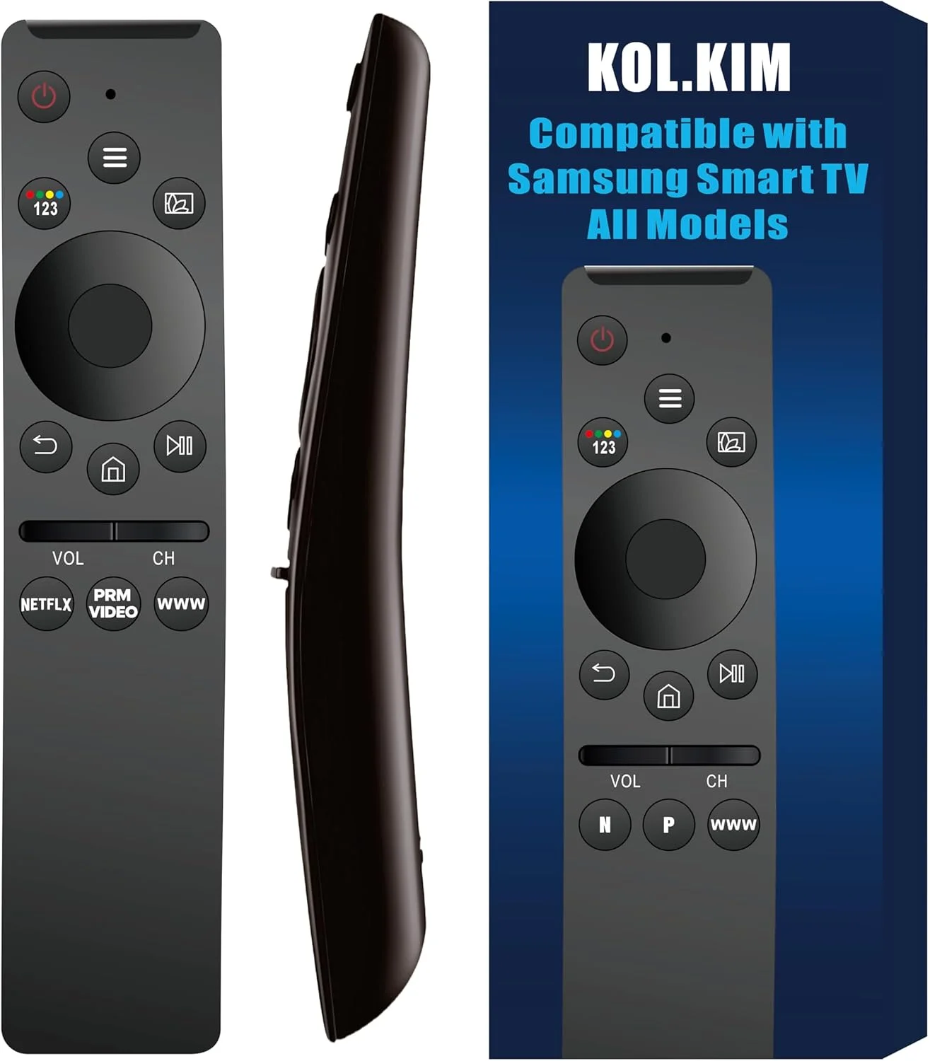 ریموت کنترل یونیورسال سازگار با تمام تلویزیون های سامسونگ LED QLED UHD SUHD HDR LCD فریم کرو سولار HDTV 4K 8K 3D اسمارت، جایگزین ریموت، با دکمه های نتفلیکس، پرایم ویدیو، WWW ریموت کنترل یونیورسال سازگار با تمام تلویزیون های سامسونگ LED QLED UHD SUHD HDR LCD فریم کرو سولار HDTV 4K 8K 3D اسمارت، جایگزین ریموت، با دکمه های نتفلیکس، پرایم ویدیو، WWW