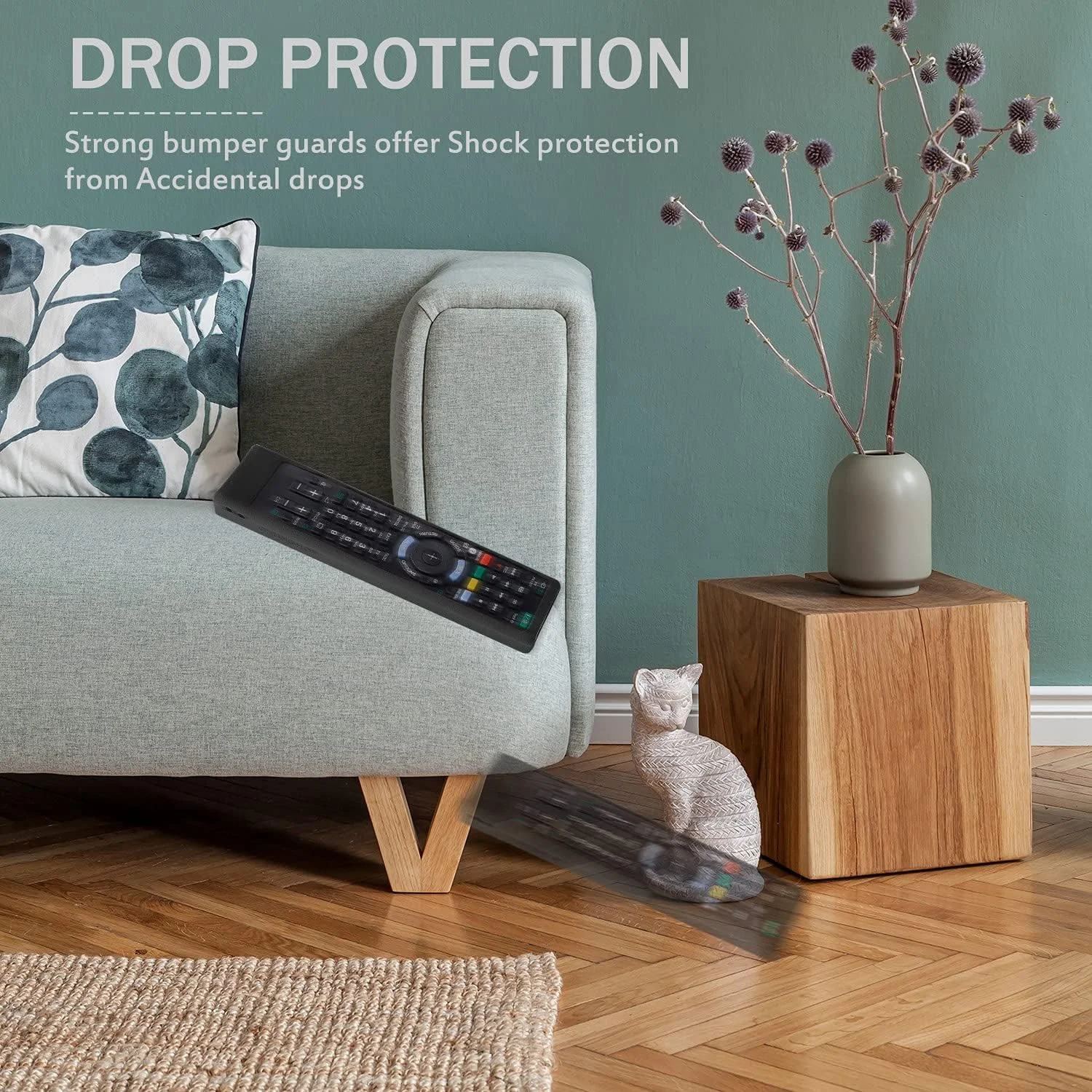 کاور سیلیکونی برای کنترل از راه دور سونی Vocale مدل RMT-TX100D RMF-TX310E RMT-TX300E، کاور محافظ برای کنترل از راه دور Buzz TV XR4000/XRS4000، ضد لغزش، ضد ضربه، قابل شستشو (مشکی)