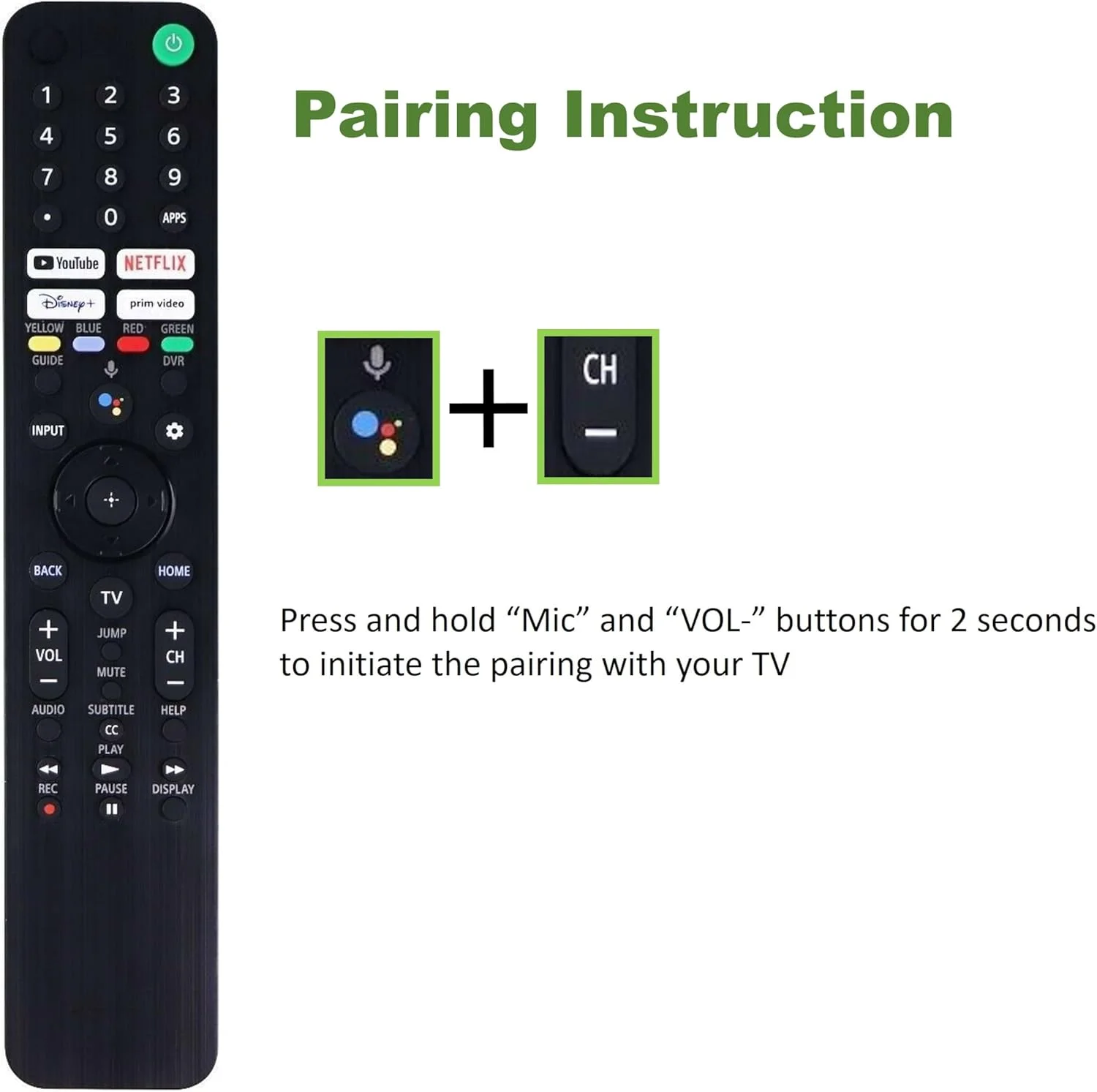 Universal Remote Control for All Sony TV Remote, Compatible with All Sony Google/Android XR/XBR/KD/K Series 4K LED OLED Smart TVs with Voice Control