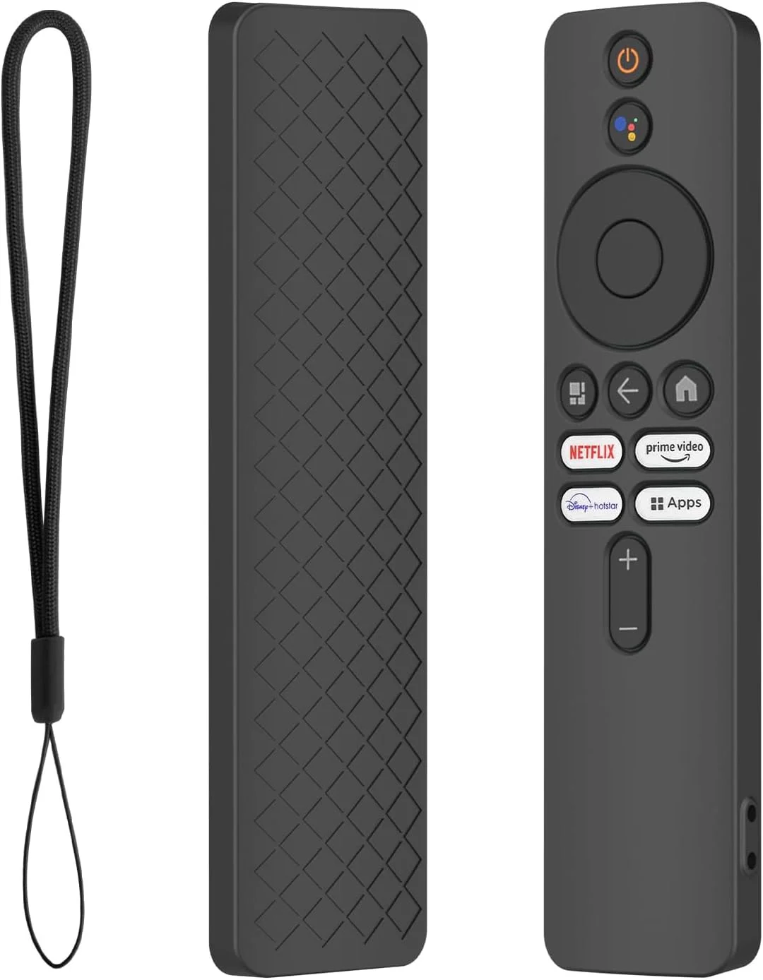 محافظ سیلیکونی TERRIFI برای XIAOMI MI Box S، محافظ سیلیکونی برای ریموت Xiaomi Mi TV Box S (نسل دوم)، روکش محافظ سیلیکونی ضد لغزش برای ریموت کنترل نسل دوم به همراه بند (مشکی)