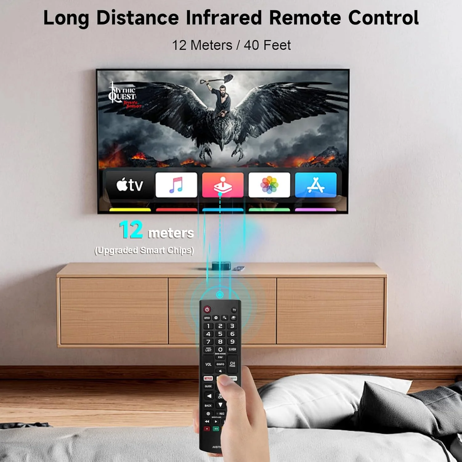 ریموت کنترل تلویزیون SlaBao مدل AKB75095315، سازگار با تلویزیون های هوشمند ال جی LCD LED QLED HD، جایگزین ریموت کنترل یونیورسال برای همه تلویزیون های هوشمند ال جی LED LCD 4K UHD