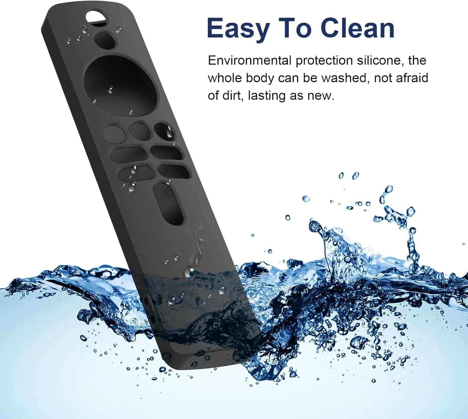 محافظ سیلیکونی TERRIFI برای XIAOMI MI Box S، محافظ سیلیکونی برای ریموت Xiaomi Mi TV Box S (نسل دوم)، روکش محافظ سیلیکونی ضد لغزش برای ریموت کنترل نسل دوم به همراه بند (مشکی)