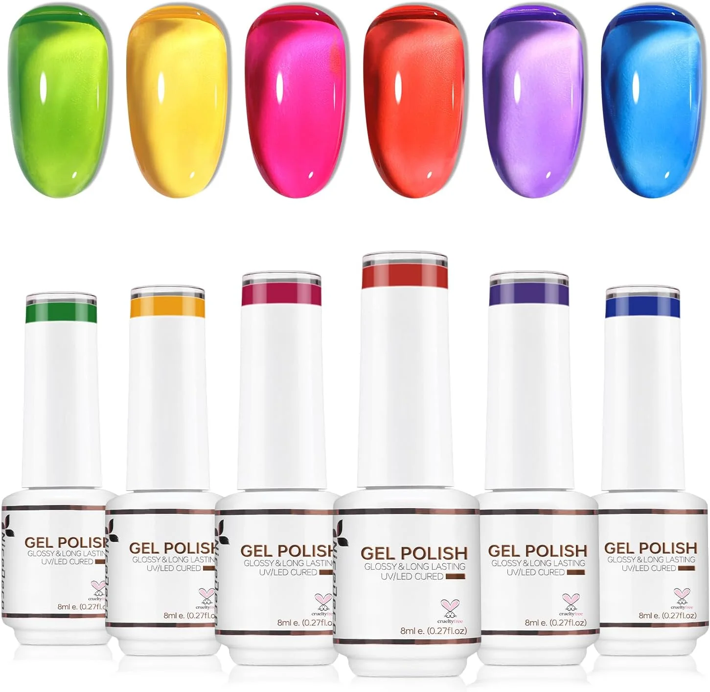 لاک ژل ناخن ژله ای UV، مجموعه 6 رنگ لاک ژل UV ژله ای، مجموعه شفاف بهاره و تابستانی لاک ژل ناخن ژله ای UV LED، مجموعه 6-45 لاک ژل ناخن ژله ای UV، مجموعه 6 رنگ لاک ژل UV ژله ای، مجموعه شفاف بهاره و تابستانی لاک ژل ناخن ژله ای UV LED، مجموعه 6-45