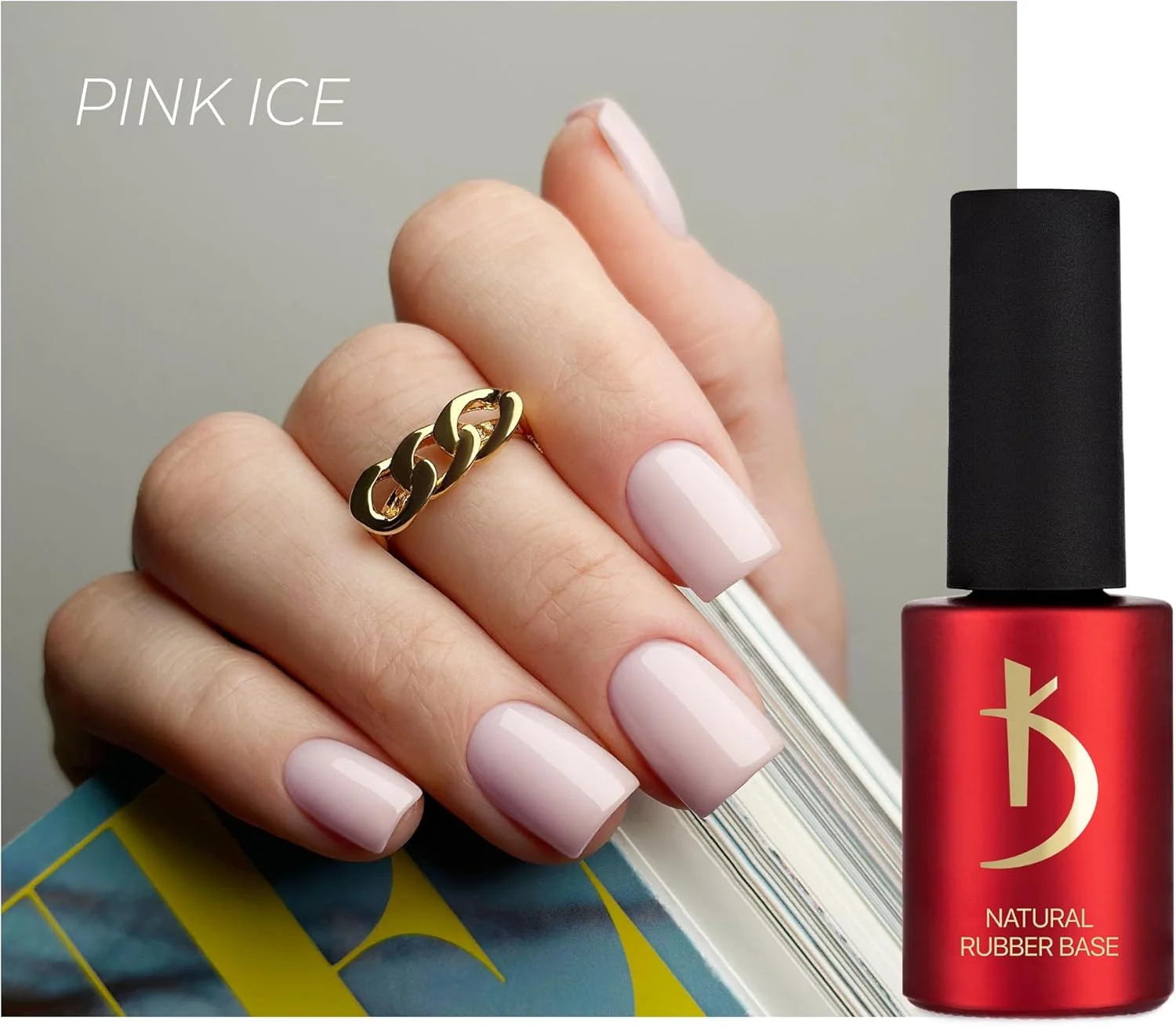 ژل بیس کائوچو طبیعی کدی پروفشنال - لاک پایه صورتی یخی نود یو وی ال ای دی - لاک پایه بی نقص و بادوام رنگ ناخن 7 میلی لیتر