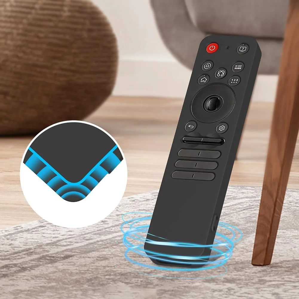 کاور محافظ کنترل تلویزیون ضد لغزش، سبک و مقاوم در برابر ضربه، سازگار با تلویزیون هوشمند ال جی OLED مدل 2025 - مشکی