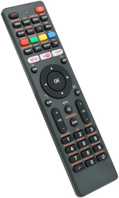 ریموت کنترل تلویزیون ال سی دی/ال ای دی یونیورسال جایگزین RM-L1130+X PLUS با قابلیت Netflix، Youtube، Amazon برای برندهای مختلف.