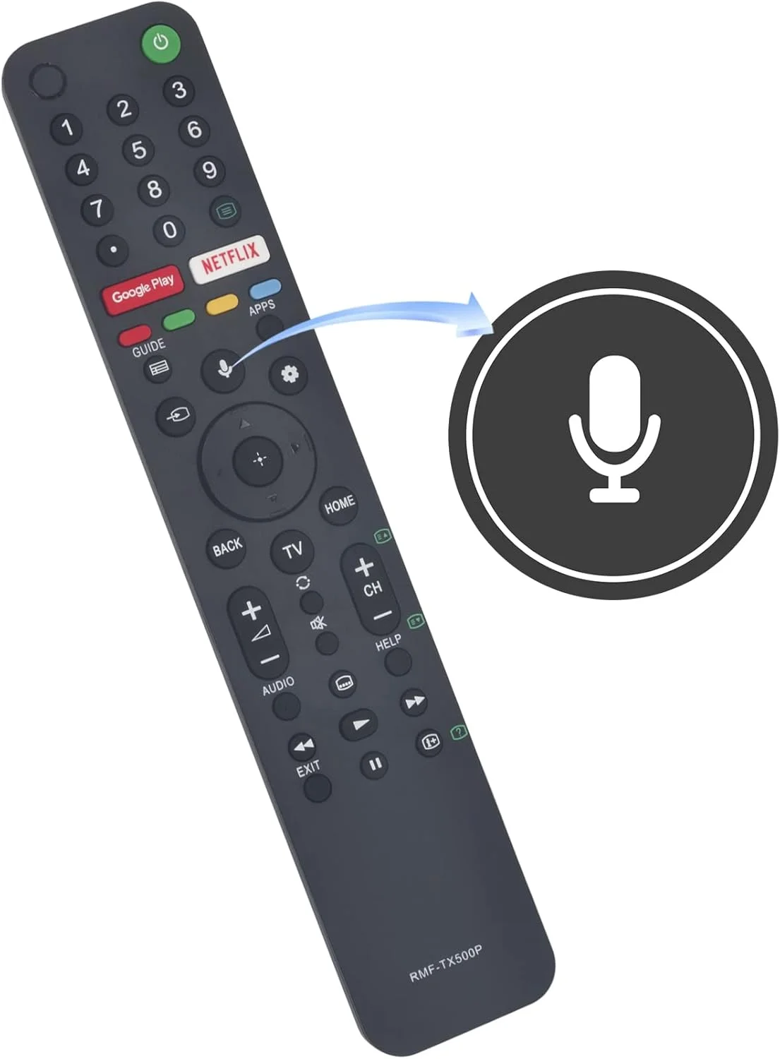 کنترل از راه دور صوتی Beyution RMF-TX500P سازگار با تلویزیون های سونی سری A8H، سری X85G، سری X95G، سری X8000، سری X8500، سری X9000، سری X9500، کنترل از راه دور فرعی: RMF-TX510V RMF-TX500T