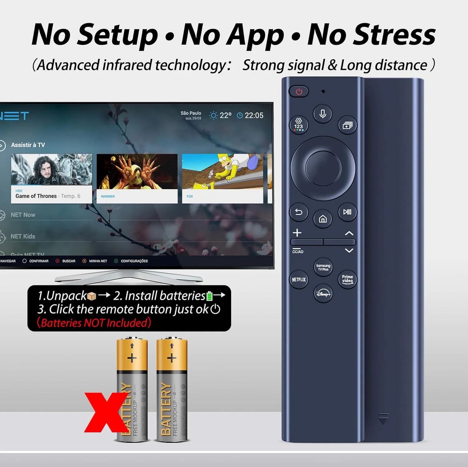 ریموت کنترل صوتی BN59-01385A جایگزین مناسب برای ریموت کنترل تلویزیون هوشمند سامسونگ با عملکرد صوتی، سازگار با تلویزیون های هوشمند کریستال UHD QLED 4K 8K سامسونگ (2020/2021/2022)