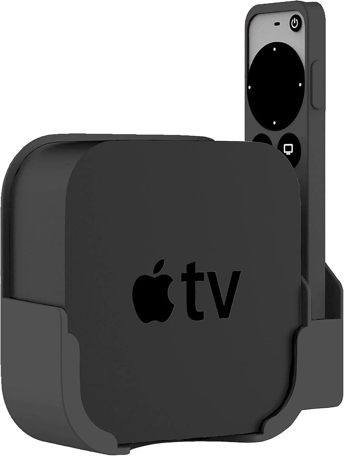 براکت دیواری KASTWAVE برای Apple TV 4K/ HD با نگهدارنده کنترل از راه دور به همراه یک عدد محافظ سیلیکونی کنترل (مشکی)