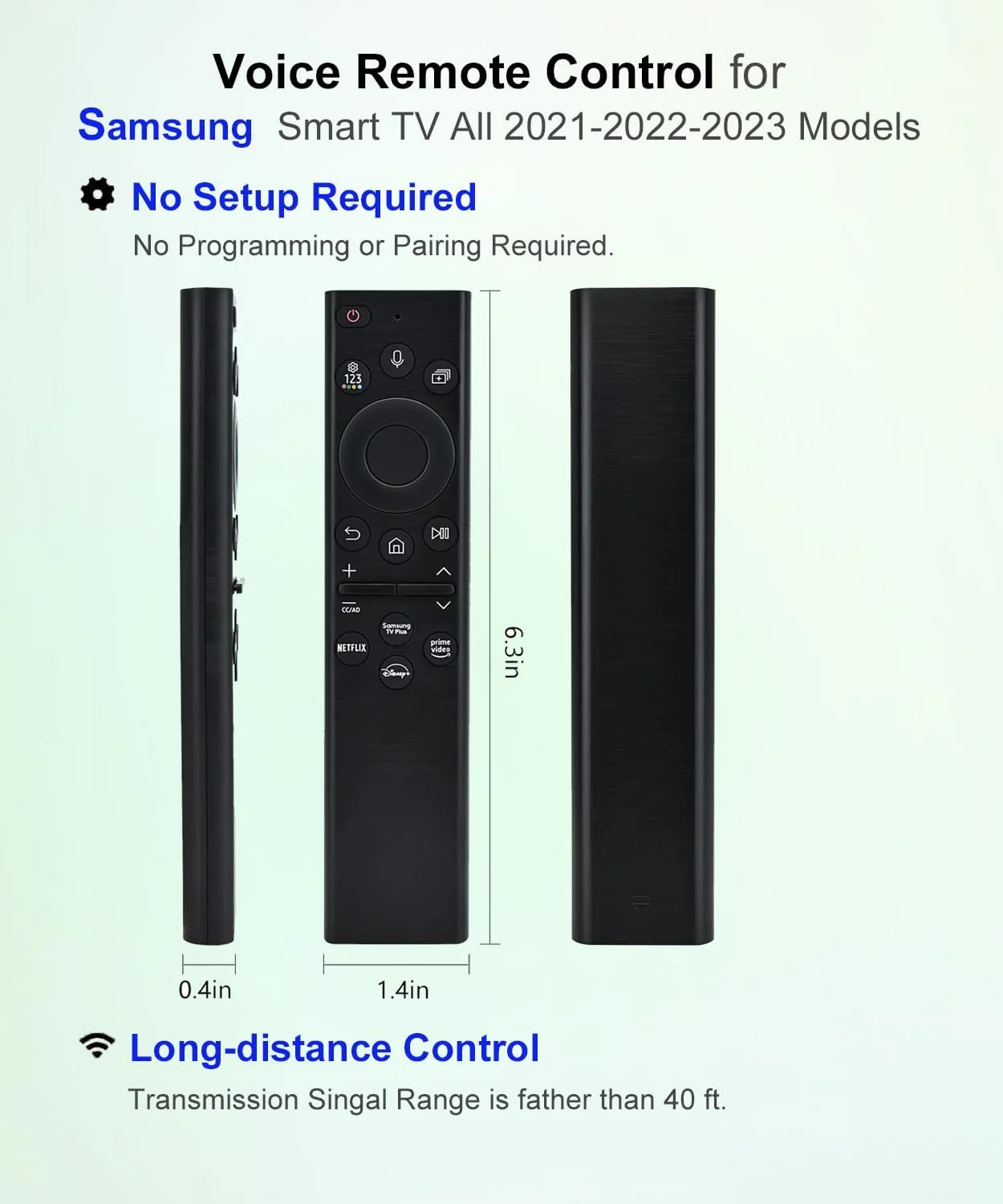 کنترل از راه دور صوتی جهانی JISOWA برای تلویزیون های هوشمند سامسونگ QN85D QN90D QN800D QN900D S90D S95D LS03D Q60D Q70D Q80D DU7200 DU8000 DU9000 QE1C The Frame The Serif Series 4K 8K QLED