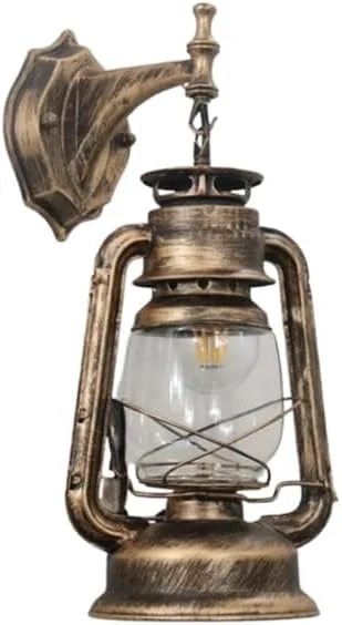 چراغ دیواری به سبک وینتیج، لامپ ادیسونی ال ای دی، پرداخت برنزی عتیقه، شمعدان تزئینی روستیک (متوسط)