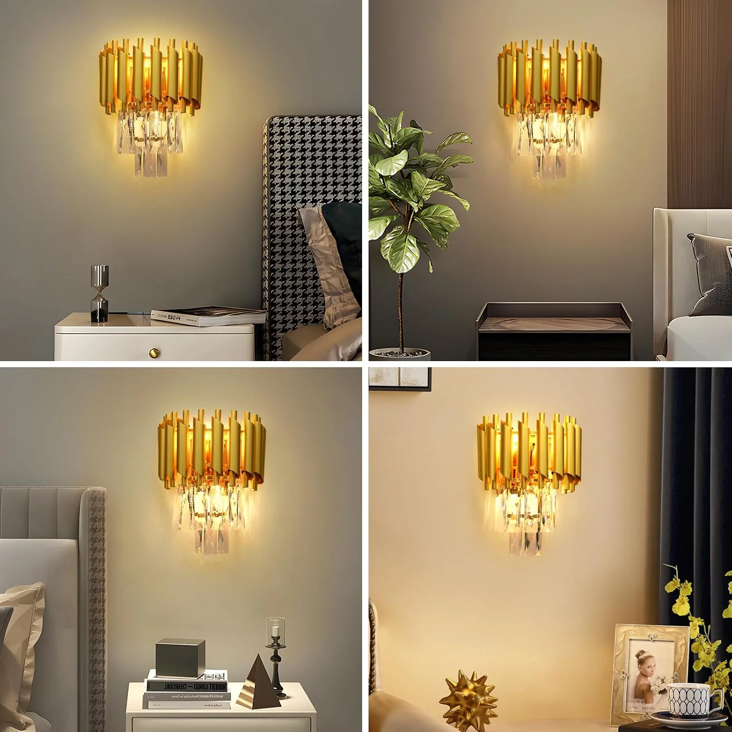 چراغ دیواری کریستالی YT YATAI LIGHTING، چراغ دیواری طلایی مدرن، لوستر دیواری کریستالی خلاقانه و لوکس برای اتاق نشیمن، کنار تخت، راهرو، راه پله، روشنایی راهرو، 2 وات چراغ دیواری کریستالی YT YATAI LIGHTING، چراغ دیواری طلایی مدرن، لوستر دیواری کریستالی خلاقانه و لوکس برای اتاق نشیمن، کنار تخت، راهرو، راه پله، روشنایی راهرو، 2 وات