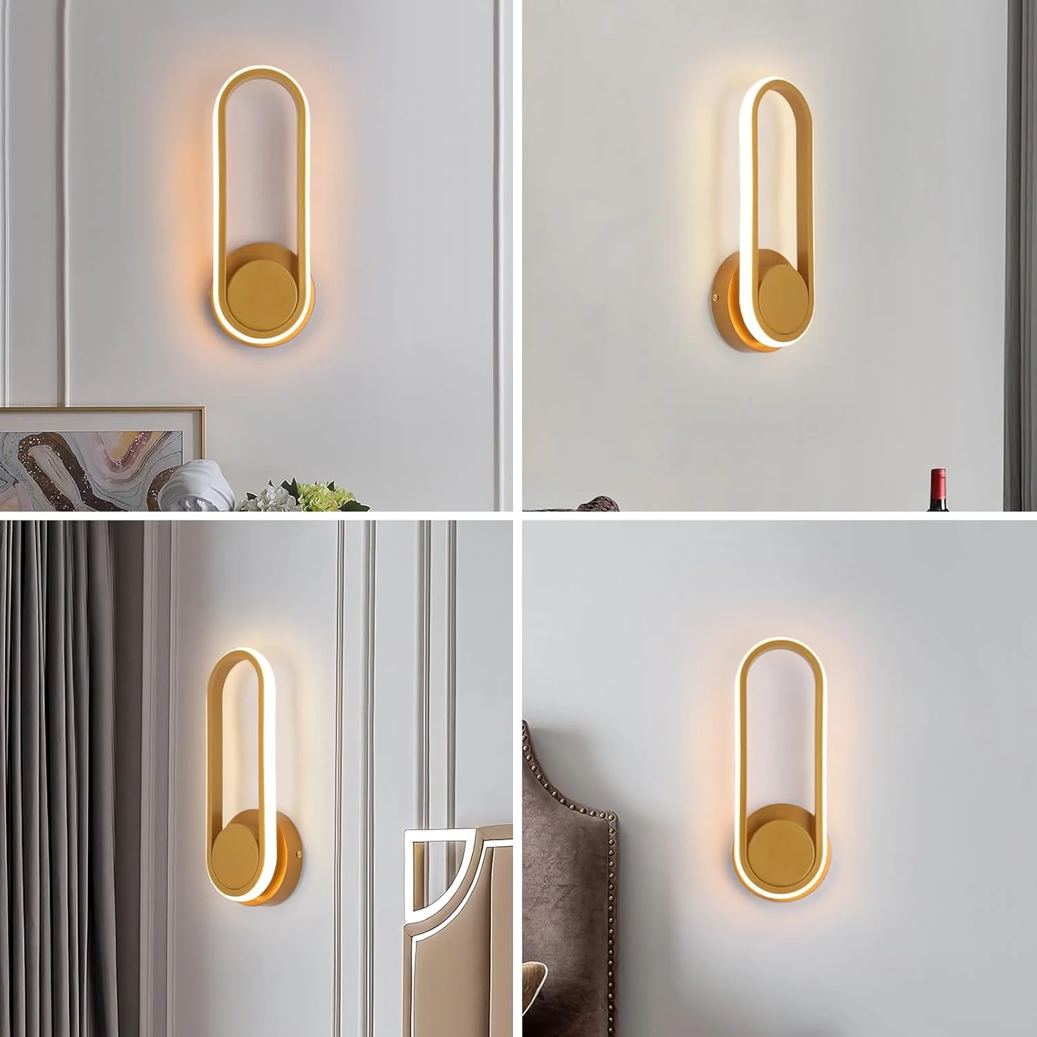 چراغ دیواری ال ای دی مدرن طلایی YATAI LIGHTING با دمای رنگ قابل تنظیم، ایده آل برای اتاق خواب و نشیمن، چراغ دیواری داخلی (13 وات) چراغ دیواری ال ای دی مدرن طلایی YATAI LIGHTING با دمای رنگ قابل تنظیم، ایده آل برای اتاق خواب و نشیمن، چراغ دیواری داخلی (13 وات)