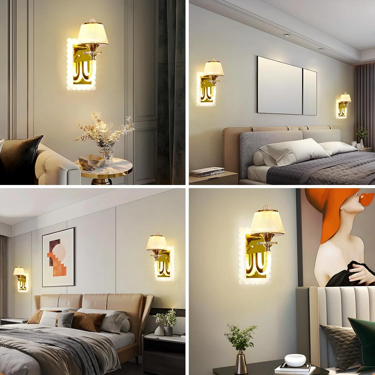 چراغ دیواری LED با روکش طلایی YT YATAI LIGHTING، چراغ های دیواری، چراغ دیواری کنار تخت خواب با قابلیت تنظیم 3 رنگ برای اتاق نشیمن، اتاق غذاخوری، راهرو، 24 وات چراغ دیواری LED با روکش طلایی YT YATAI LIGHTING، چراغ های دیواری، چراغ دیواری کنار تخت خواب با قابلیت تنظیم 3 رنگ برای اتاق نشیمن، اتاق غذاخوری، راهرو، 24 وات